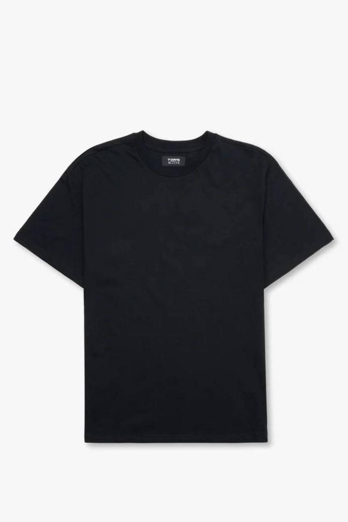 7 Days Active, Organic Regular logo Tee, Black